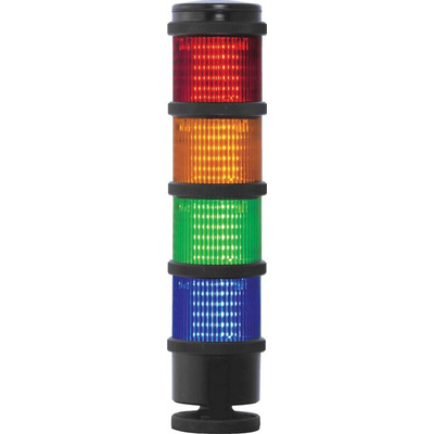 RS PRO Red/Green/Amber/Blue Signal Tower, 4 Lights, 24 V
