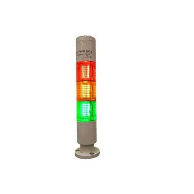 RS PRO Red/Green/Amber Buzzer Signal Tower, 3 Lights, 24 V ac/dc, Screw Mount