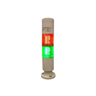 RS PRO Red/Green Buzzer Signal Tower, 2 Lights, 24 V ac/dc, Screw Mount