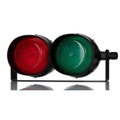 RS PRO Green, Red Traffic Light LED Beacon, 2 Lights, 20 → 30 V