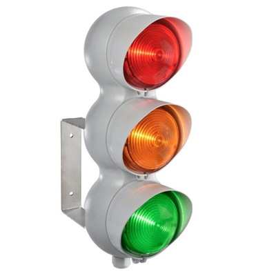 RS PRO Amber, Green, Red Traffic Light LED Beacon, 3 Lights, 12 → 24 V ac/dc, Bracket Mount