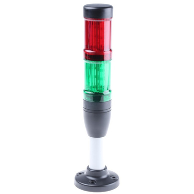 Eaton Red/Green Signal Tower, 2 Lights, 24 V ac/dc, Base Mount