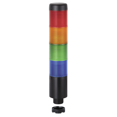 Werma Kompakt 37 Series Blue, Green, Red, Yellow Buzzer Signal Tower, 4 Lights, 24 V ac/dc, Base Mount, Tube