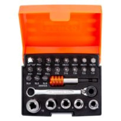 Bahco Driver Bit Set 26 Pieces, Hexagon, Phillips, Pozidriv, Slotted, Torx