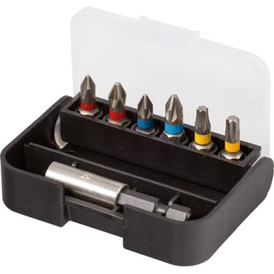 RS PRO Bit Holder 7 Pieces, Phillips, Pozidriv, Torx