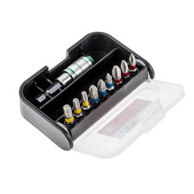RS PRO Bit Holder 10 Pieces, Phillips, Pozidriv, Torx