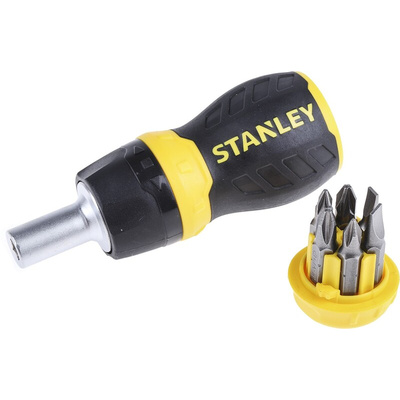 Stanley 1/4 in Hexagon Phillips, Pozidriv, Slotted Ratchet Screwdriver