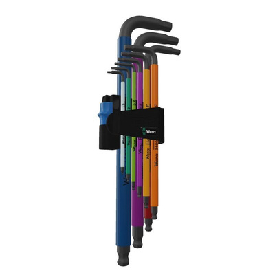 Wera 9 piece L Shape Metric Hex Key Set, 1.5 → 10mm
