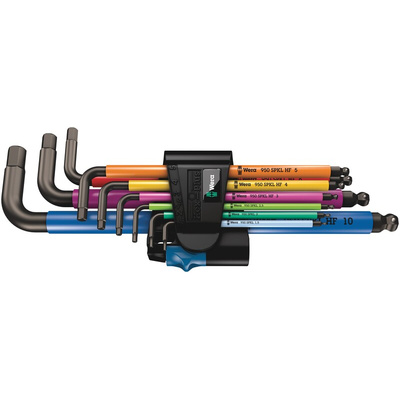 Wera 9 piece L Shape Metric Hex Key Set, 1.5 → 10mm