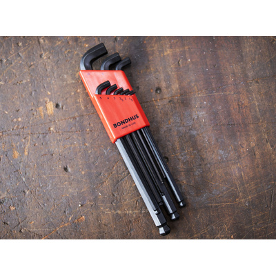 Bondhus 9 piece L Shape Metric Hex Key Set, 1.5 → 10mm