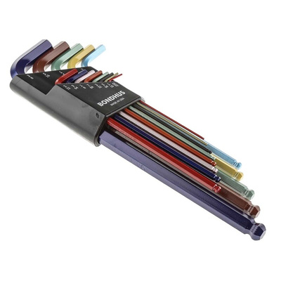 Bondhus 13 piece L Shape Imperial Hex Key Set, 0.05 → 3/8"