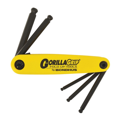 Bondhus 5 piece Folding Imperial Hex Key Set, 1/4 → 7/32"