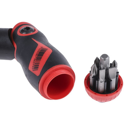 Teng Tools 1/4 in Hexagon Phillips, Pozidriv, Slotted Ratchet Screwdriver, 172 mm length