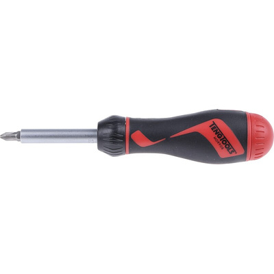 Teng Tools 1/4 in Hexagon Phillips, Pozidriv, Slotted Ratchet Screwdriver, 175 mm length