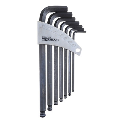 Teng Tools 7 piece L Shape Imperial Hex Key Set, 5/32 → 3/8in