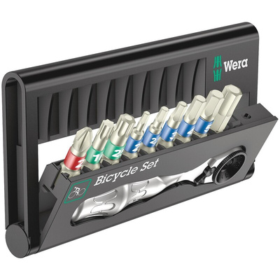 Wera Hexagon, Phillips, Torx Ratchet Bit Set Stainless Steel