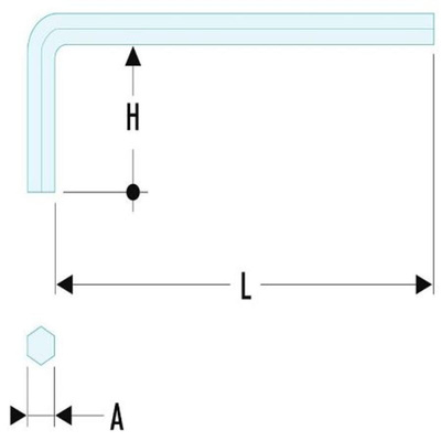 Facom L Shape Metric Hex Key, 4.5mm