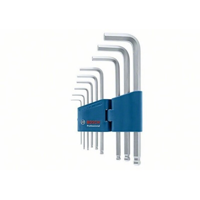 Bosch 9 piece Metric Hex Key Set, 1.5 mm, 2.5 mm, 2 mm, 3 mm, 4 mm, 5 mm, 6 mm, 8 mm, 10 mm