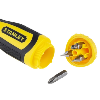 Stanley Phillips, Pozidriv, Slotted, Square Ratchet Screwdriver & Bit Set, 250 mm length