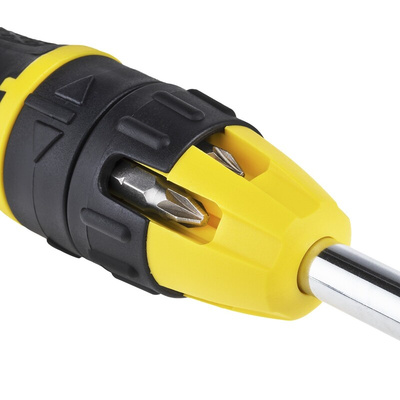 Stanley Phillips, Pozidriv, Slotted, Square Ratchet Screwdriver & Bit Set, 250 mm length