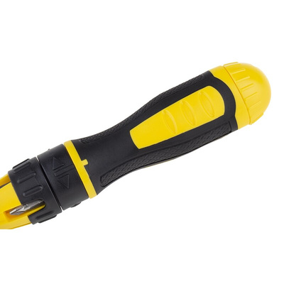 Stanley Phillips, Pozidriv, Slotted, Square Ratchet Screwdriver & Bit Set, 250 mm length