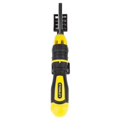Stanley Phillips, Pozidriv, Slotted, Square Ratchet Screwdriver & Bit Set, 250 mm length