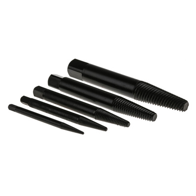 RS PRO 5 piece Chrome Vanadium Steel Screw Extractor Set