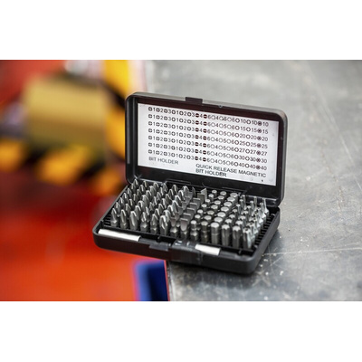 MTI Driver Bit Set 100 Pieces, Hexagon, Phillips, Pozidriv, Slotted, Torx, Torx Bo