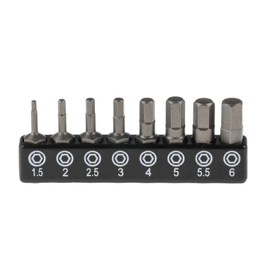 RS PRO Driver Bit 8 Pieces, Hexagon