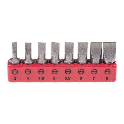 RS PRO Driver Bit 8 Pieces, Slotted