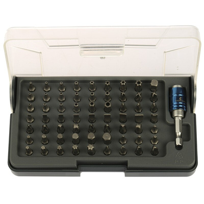 Crescent Driver Bit Set 64 Pieces, Phillips, Pozidriv, Slotted Hexagon, Tampered Hexagon, Tampered Torx, Torx, Triwing