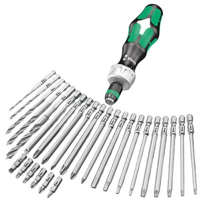 Wera Hexagon, Square, Torx Hexagon; Hex-Plus; Slotted; Pozidriv; Phillips; Torx Ratchet Screwdriver & Bit Set