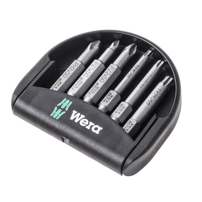 Wera Driver Bit Set 6 Pieces, Phillips, Pozidriv, Torx
