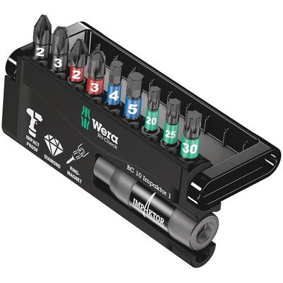Wera Impact Bit Set 10 Pieces, Hexagon