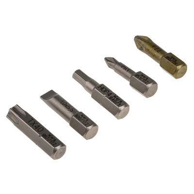 Wera 1/4 in Hexagon Phillips, Pozidriv, Slotted, Torx Ratchet Bit Set, 170 mm length