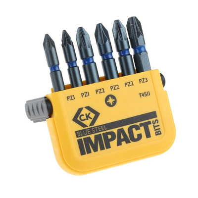 CK Impact Bit Set 6 Pieces, Pozidriv