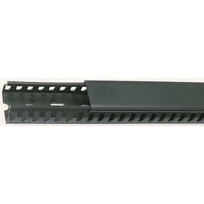 Betaduct Black Slotted Panel Trunking - Closed Slot, W25 mm x D50mm, L2m, PVC