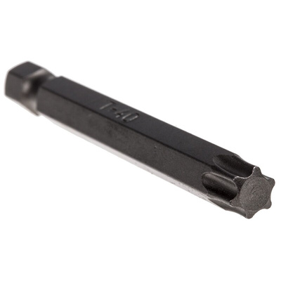 RS PRO Torx Screwdriver Bit, T40 Tip, 70 mm Overall
