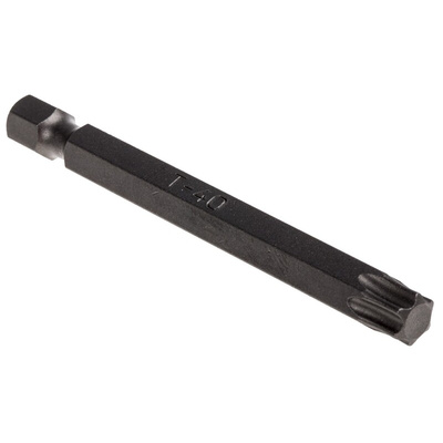 RS PRO Torx Screwdriver Bit, T40 Tip, 70 mm Overall