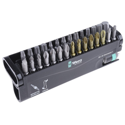 Wera Impact Bit Set 30 Pieces, Hexagon, Phillips, Pozidriv, Slotted, Torx