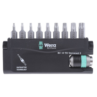 Wera Impact Bit Set 10 Pieces, Hexagon, Torx