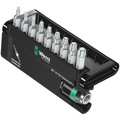 Wera Impact Bit Set 10 Pieces, Hexagon, Torx