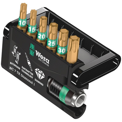 Wera Impact Bit Set 7 Pieces, Hexagon, Torx