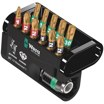 Wera Impact Bit Set 12 Pieces, Hexagon, Phillips, Pozidriv, Torx