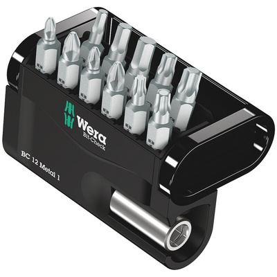 Wera Impact Bit Set 12 Pieces, Hexagon, Phillips, Pozidriv, Torx