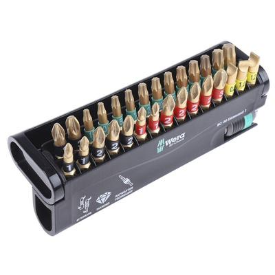 Wera Impact Bit Set 30 Pieces, Hexagon, Phillips, Pozidriv, Slotted, Torx