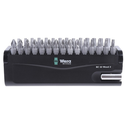 Wera Impact Bit Set 30 Pieces, Hexagon, Phillips, Pozidriv, Torx