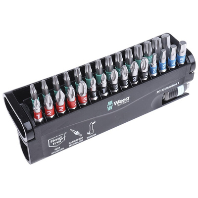Wera Impact Bit Set 30 Pieces, Hexagon, Phillips, Pozidriv, Torx