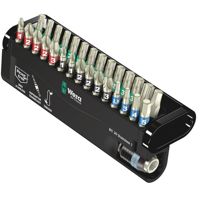 Wera Impact Bit Set 30 Pieces, Hexagon, Phillips, Pozidriv, Torx