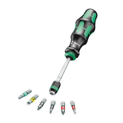 Wera Driver Bit Set 7 Pieces, Hexagon, Phillips, Pozidriv, Slotted, Torx